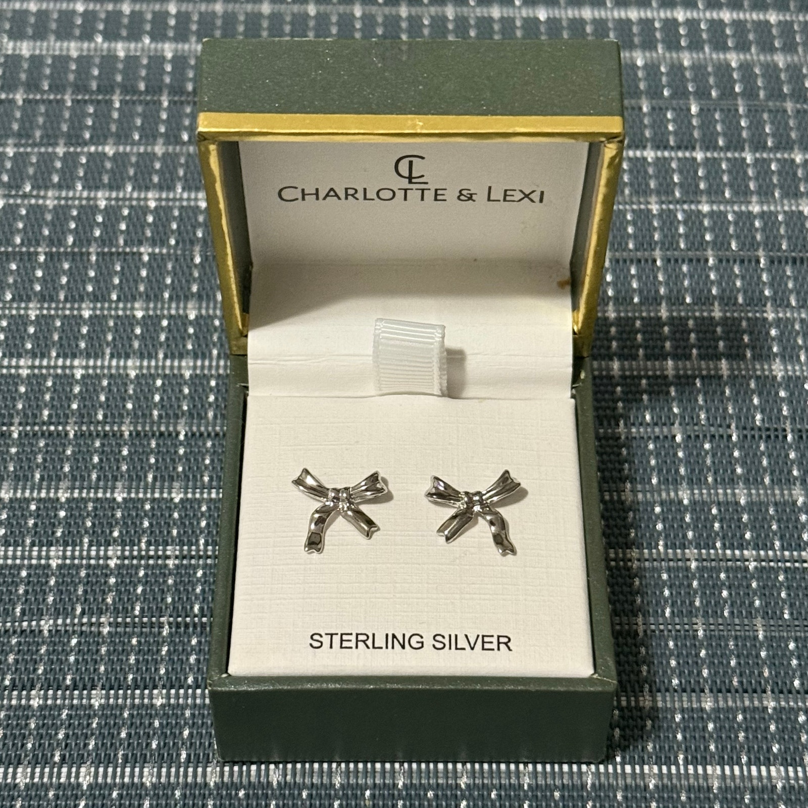 New | Charlotte & Lexi | Sterling Silver Bow Stud Earrings